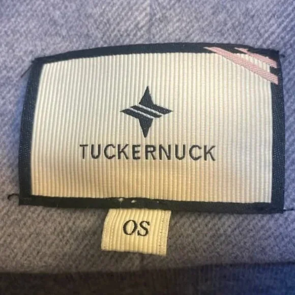 TUCKERNUCK Womens Slate Blue Leather Trim Funnel Neck Piper Poncho Gray One Size - Picture 5 of 6